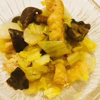 レンジで作る 白菜と椎茸と油揚げの煮物